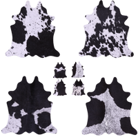 Thumbnail for Black Salt & Pepper Real Cowhide 4 Placemats With 4 Coasters - Set Of Four