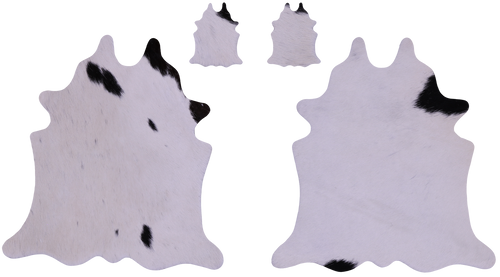 Black & White Real Cowhide 2 Placemats With 2 Coasters - Set Of Two