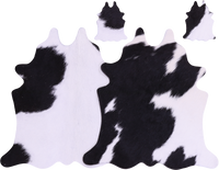Thumbnail for Black & White Real Cowhide 2 Placemats With 2 Coasters - Set Of Two