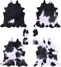 Thumbnail for Black & White Real Cowhide 4 Placemats With 4 Coasters - Set Of Four