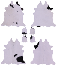 Thumbnail for Black & White Real Cowhide 4 Placemats With 4 Coasters - Set Of Four