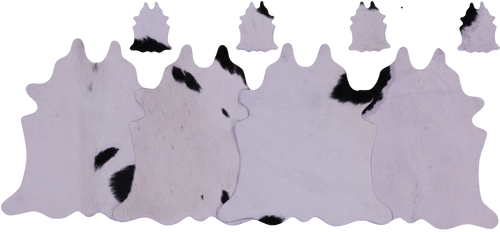 Black & White Real Cowhide 4 Placemats With 4 Coasters - Set Of Four
