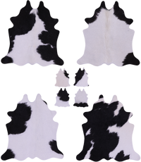 Thumbnail for Black & White Real Cowhide 4 Placemats With 4 Coasters - Set Of Four