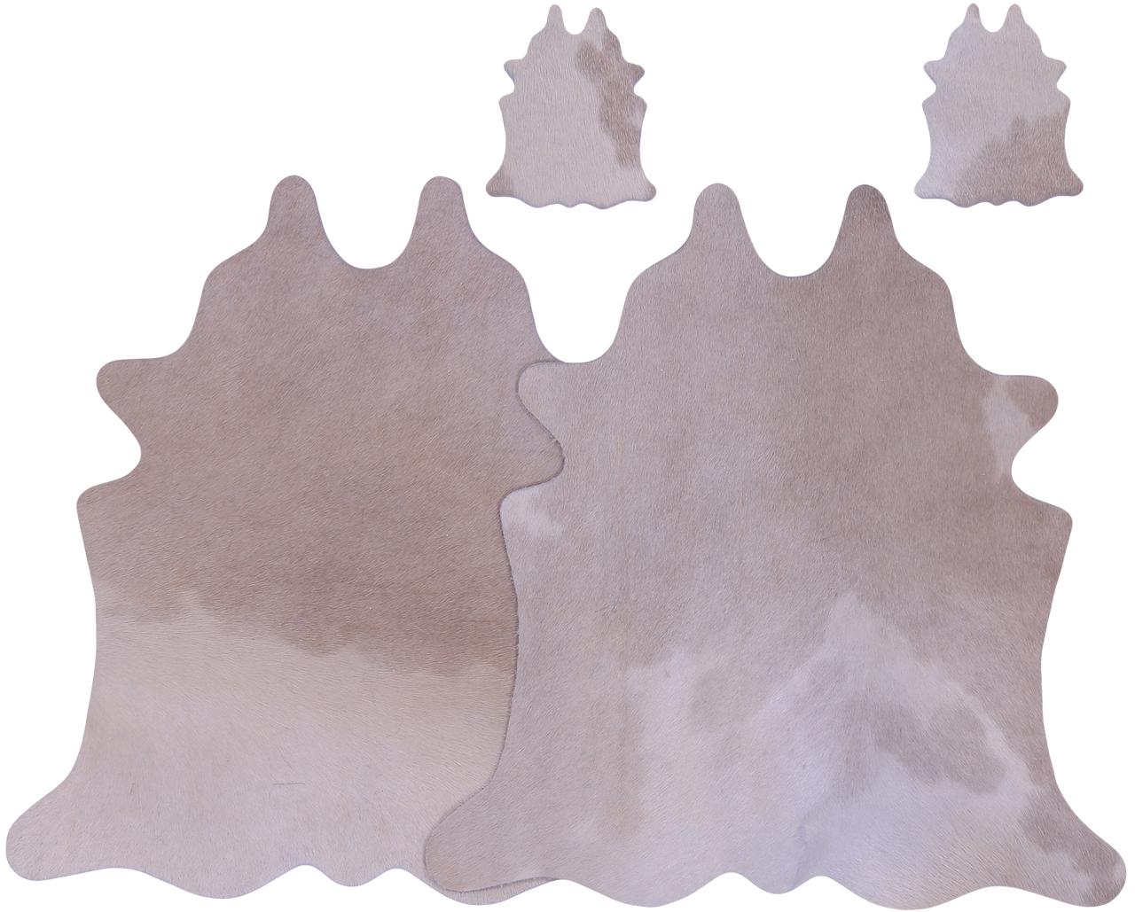 Champagne Real Cowhide 2 Placemats With 2 Coasters - Set Of Two