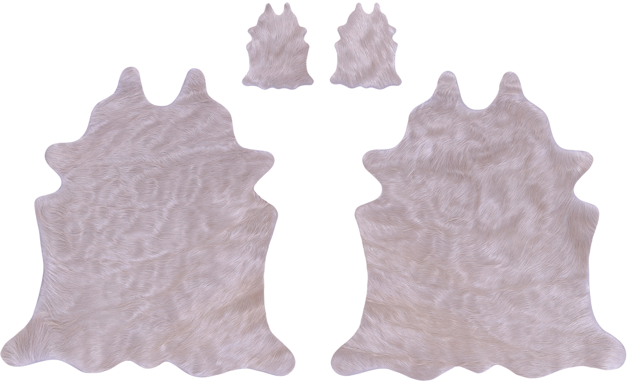 Champagne Real Cowhide 2 Placemats With 2 Coasters - Set Of Two