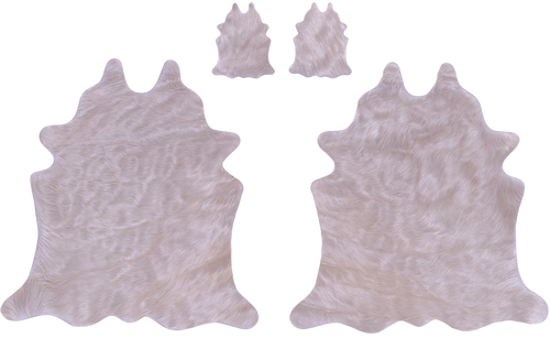 Champagne Real Cowhide 2 Placemats With 2 Coasters - Set Of Two
