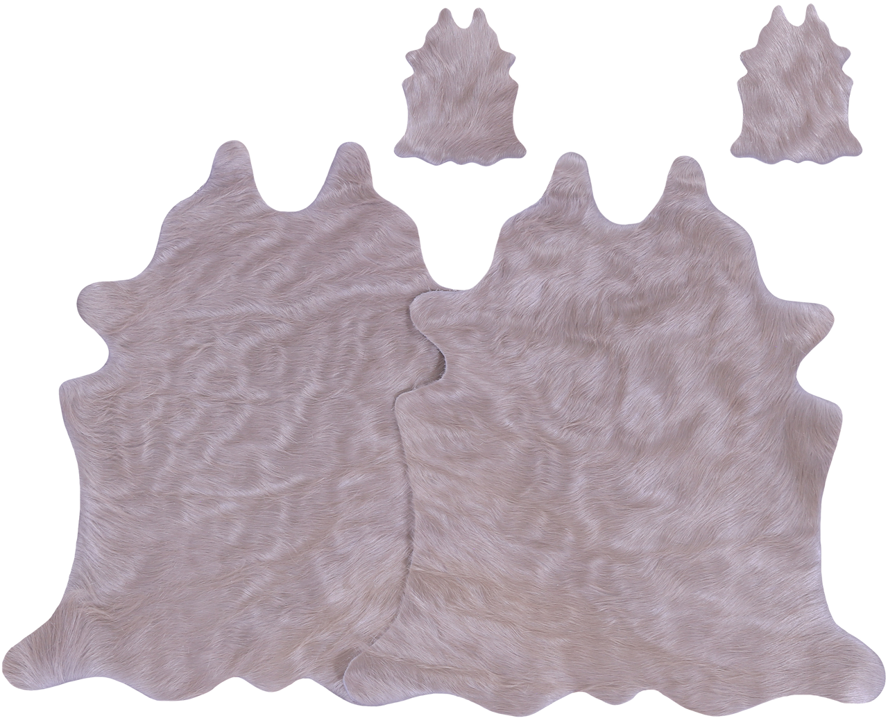 Champagne Real Cowhide 2 Placemats With 2 Coasters - Set Of Two