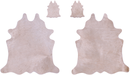 Champagne Real Cowhide 2 Placemats With 2 Coasters - Set Of Two