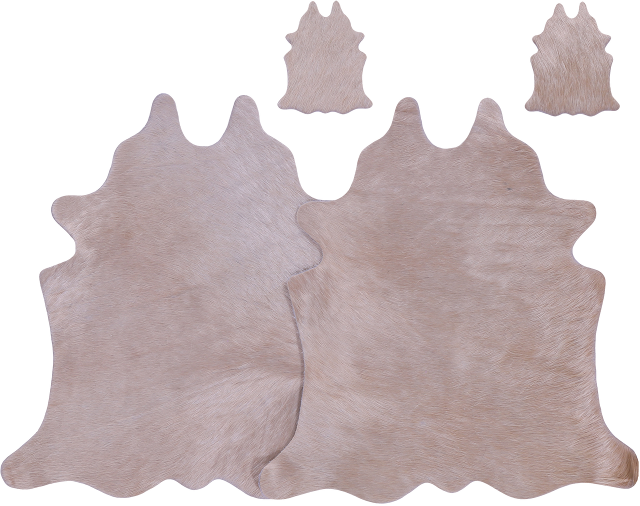 Champagne Real Cowhide 2 Placemats With 2 Coasters - Set Of Two