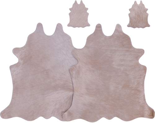 Champagne Real Cowhide 2 Placemats With 2 Coasters - Set Of Two