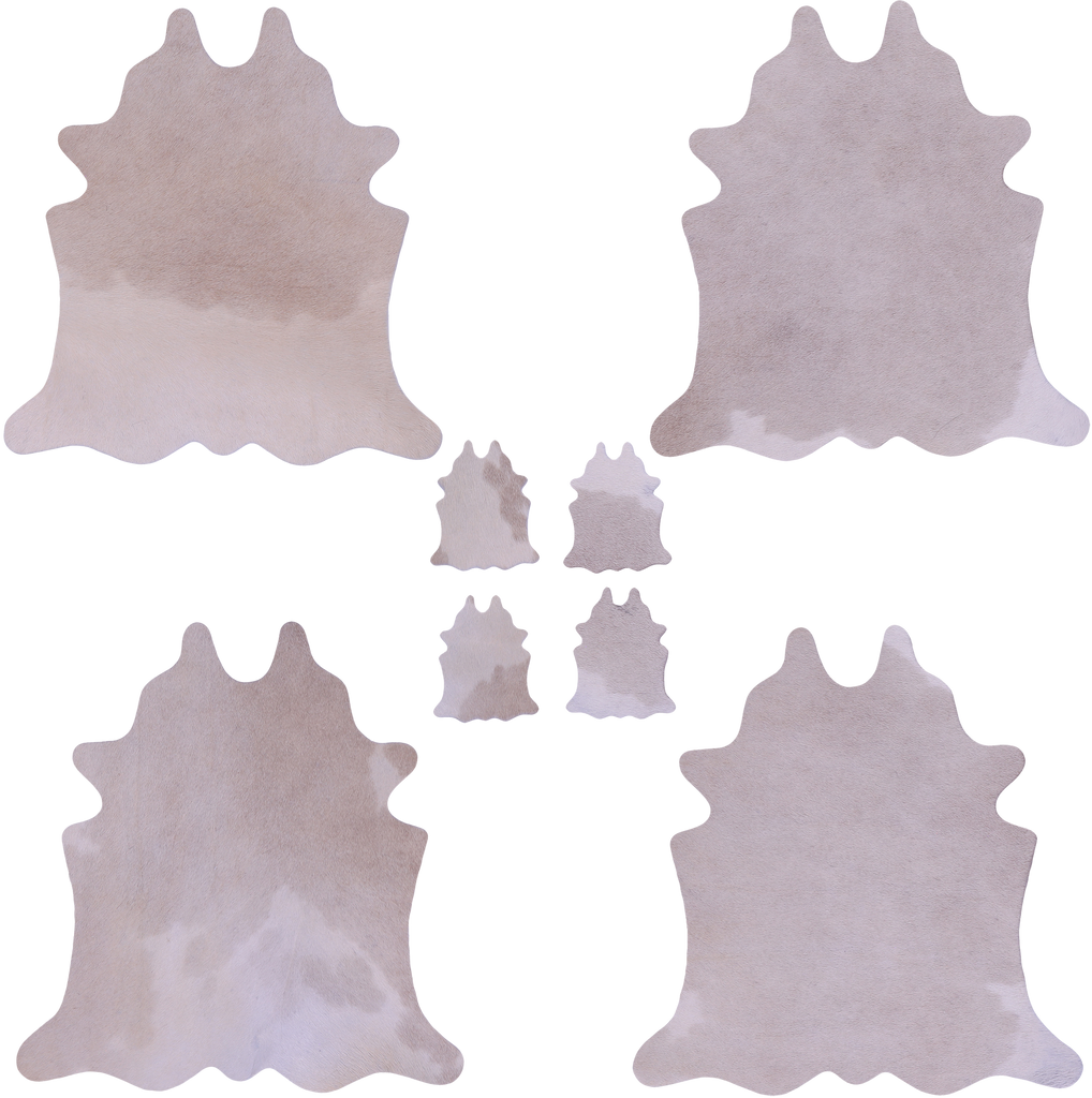 Champagne Real Cowhide 4 Placemats With 4 Coasters - Set Of Four