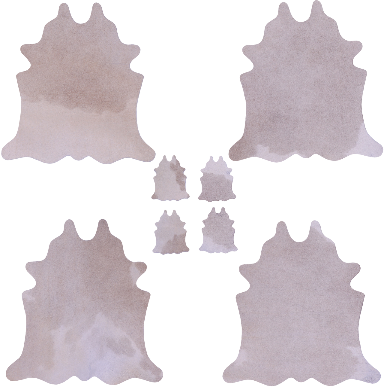 Champagne Real Cowhide 4 Placemats With 4 Coasters - Set Of Four