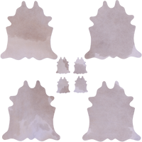 Thumbnail for Champagne Real Cowhide 4 Placemats With 4 Coasters - Set Of Four
