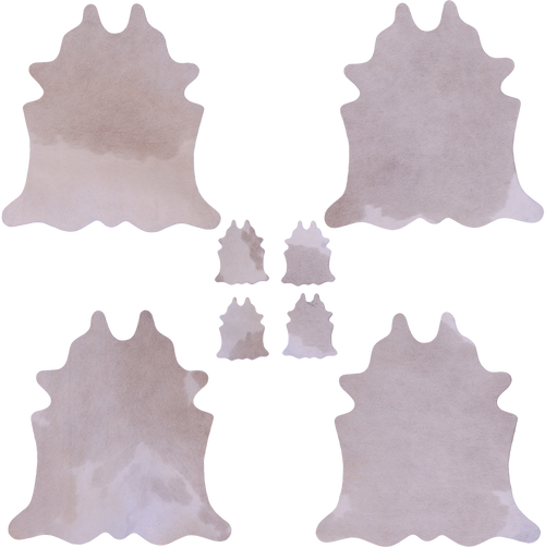 Champagne Real Cowhide 4 Placemats With 4 Coasters - Set Of Four