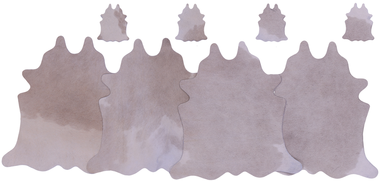 Champagne Real Cowhide 4 Placemats With 4 Coasters - Set Of Four