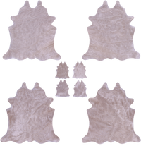 Thumbnail for Champagne Real Cowhide 4 Placemats With 4 Coasters - Set Of Four