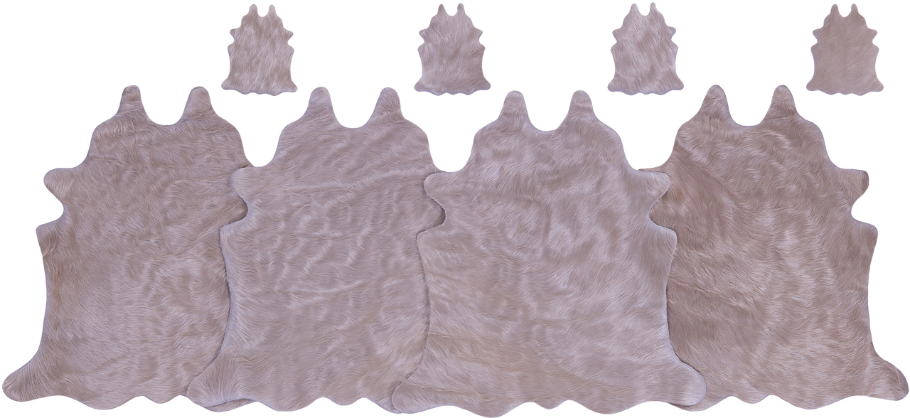 Champagne Real Cowhide 4 Placemats With 4 Coasters - Set Of Four