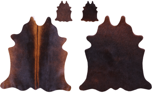 Dark Brown Real Cowhide 2 Placemats With 2 Coasters - Set Of Two