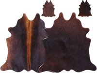 Thumbnail for Dark Brown Real Cowhide 2 Placemats With 2 Coasters - Set Of Two
