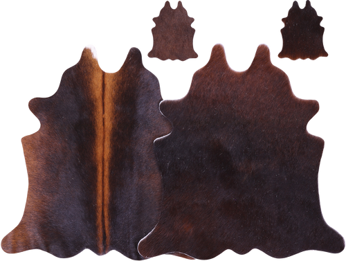Dark Brown Real Cowhide 2 Placemats With 2 Coasters - Set Of Two