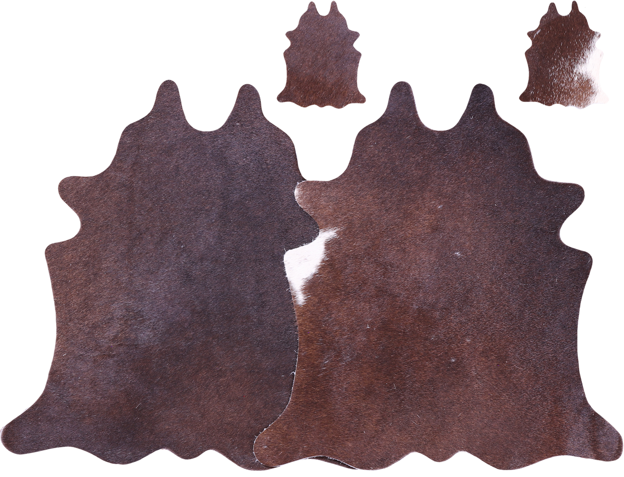 Dark Brown Real Cowhide 2 Placemats With 2 Coasters - Set Of Two