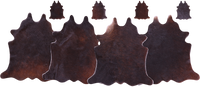 Thumbnail for Dark Brown Real Cowhide 4 Placemats With 4 Coasters - Set Of Four