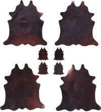 Thumbnail for Dark Brown Real Cowhide 4 Placemats With 4 Coasters - Set Of Four