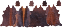 Thumbnail for Dark Brown Real Cowhide 4 Placemats With 4 Coasters - Set Of Four