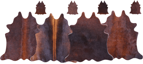 Dark Brown Real Cowhide 4 Placemats With 4 Coasters - Set Of Four