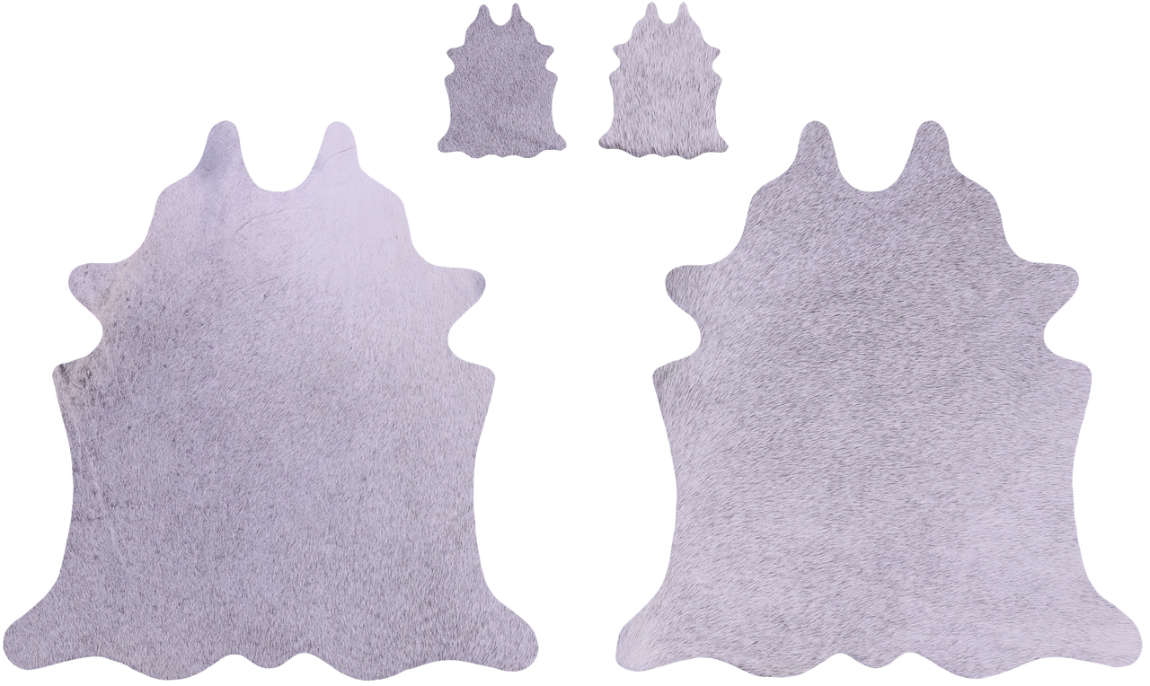 Grey Real Cowhide 2 Placemats With 2 Coasters - Set Of Two