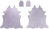 Thumbnail for Grey Real Cowhide 2 Placemats With 2 Coasters - Set Of Two