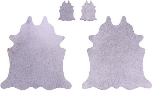 Grey Real Cowhide 2 Placemats With 2 Coasters - Set Of Two