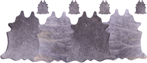 Grey Real Cowhide 4 Placemats With 4 Coasters - Set Of Four