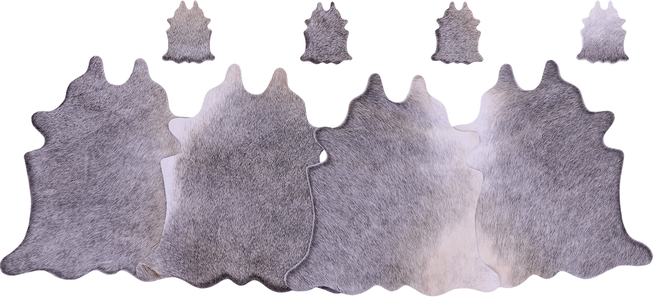 Grey Real Cowhide 4 Placemats With 4 Coasters - Set Of Four