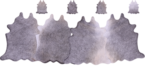 Grey Real Cowhide 4 Placemats With 4 Coasters - Set Of Four