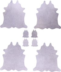 Thumbnail for Grey Real Cowhide 4 Placemats With 4 Coasters - Set Of Four