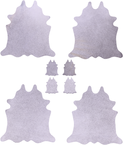 Grey Real Cowhide 4 Placemats With 4 Coasters - Set Of Four