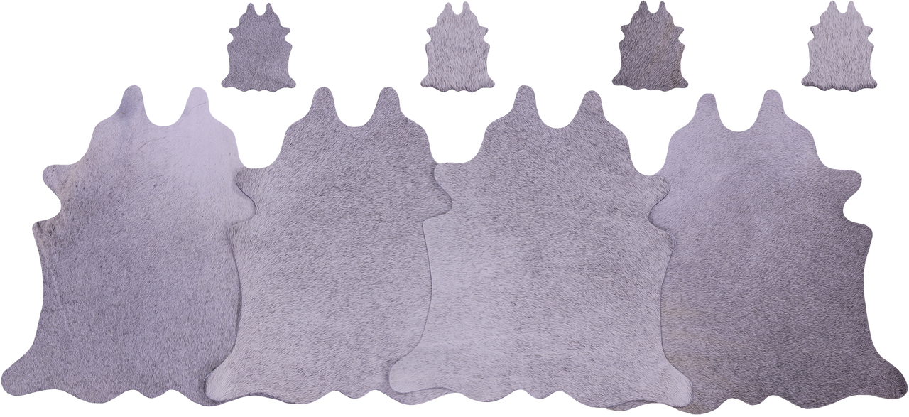 Grey Real Cowhide 4 Placemats With 4 Coasters - Set Of Four
