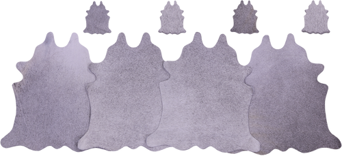 Grey Real Cowhide 4 Placemats With 4 Coasters - Set Of Four