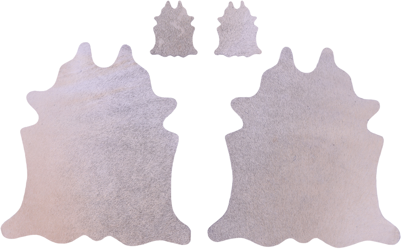 Light Brown Real Cowhide 2 Placemats With 2 Coasters - Set Of Two