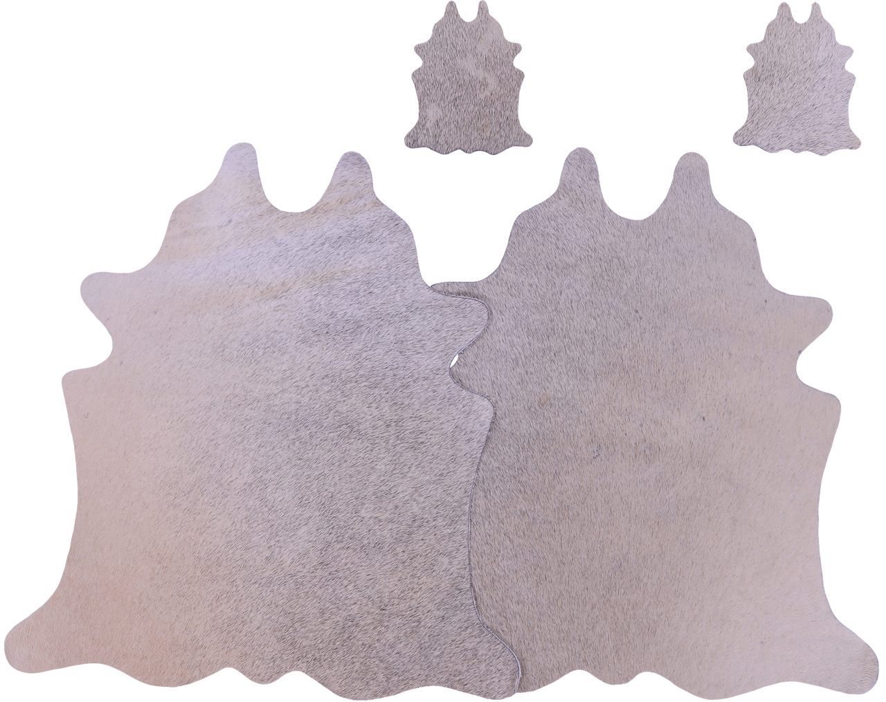 Light Brown Real Cowhide 2 Placemats With 2 Coasters - Set Of Two