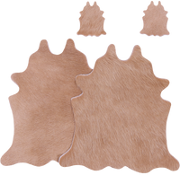 Thumbnail for Light Brown Real Cowhide 2 Placemats With 2 Coasters - Set Of Two