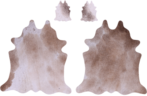 Light Brown Real Cowhide 2 Placemats With 2 Coasters - Set Of Two