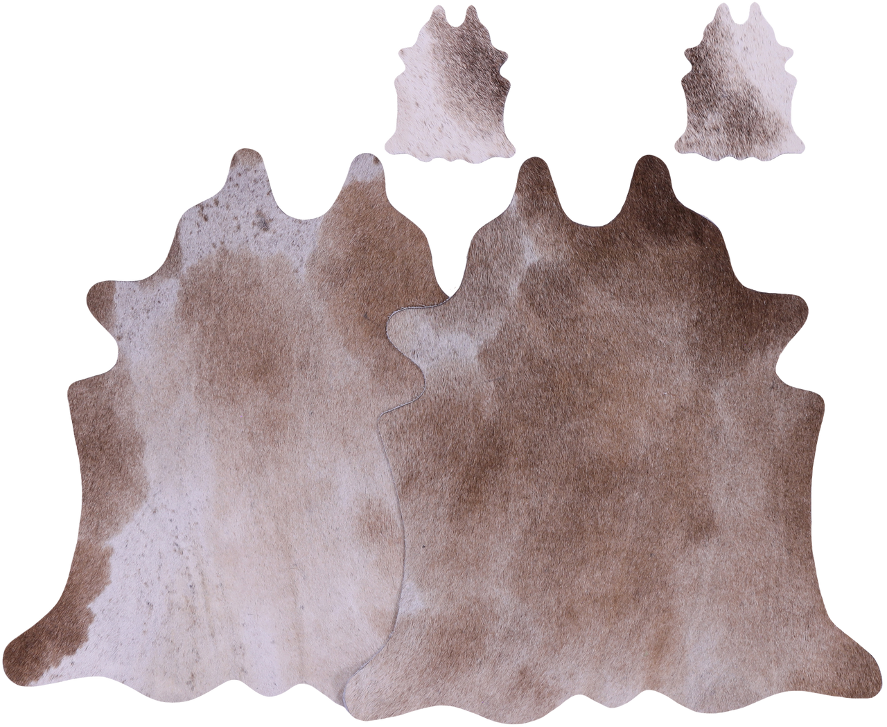 Light Brown Real Cowhide 2 Placemats With 2 Coasters - Set Of Two