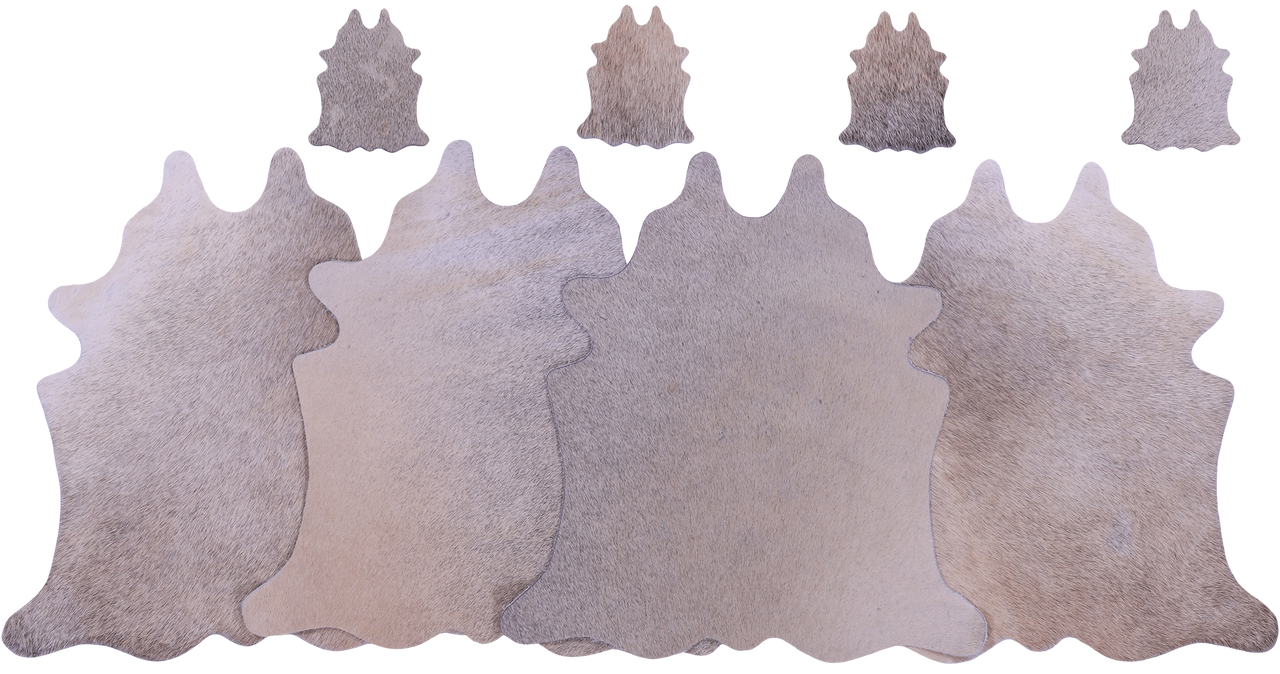 Light Brown Real Cowhide 4 Placemats With 4 Coasters - Set Of Four