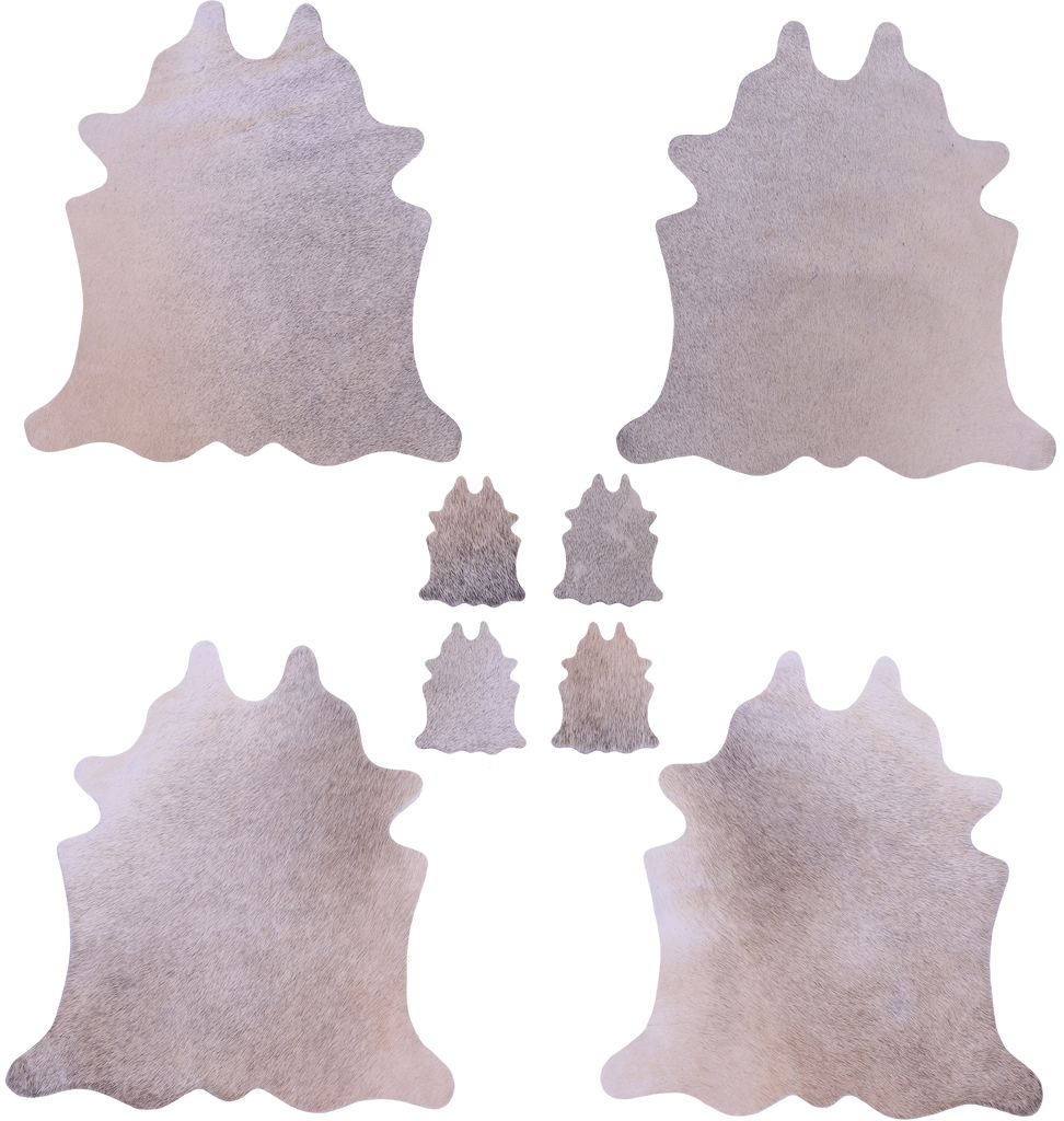 Light Brown Real Cowhide 4 Placemats With 4 Coasters - Set Of Four