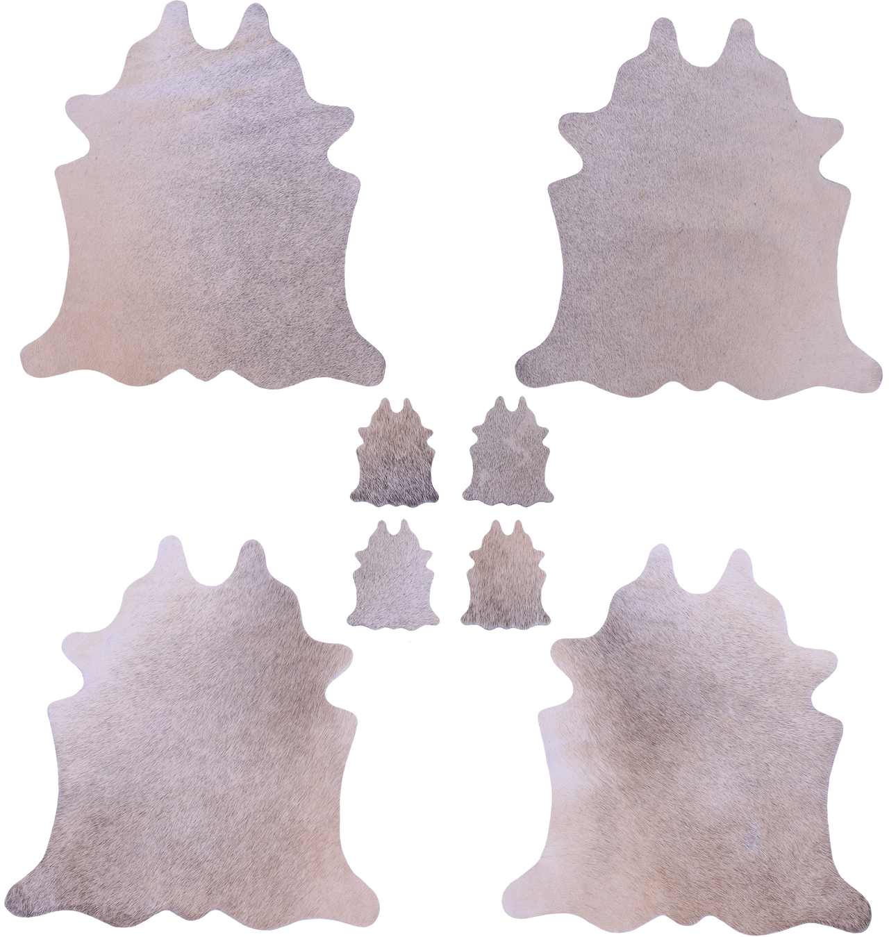 Light Brown Real Cowhide 4 Placemats With 4 Coasters - Set Of Four