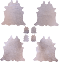 Thumbnail for Light Brown Real Cowhide 4 Placemats With 4 Coasters - Set Of Four