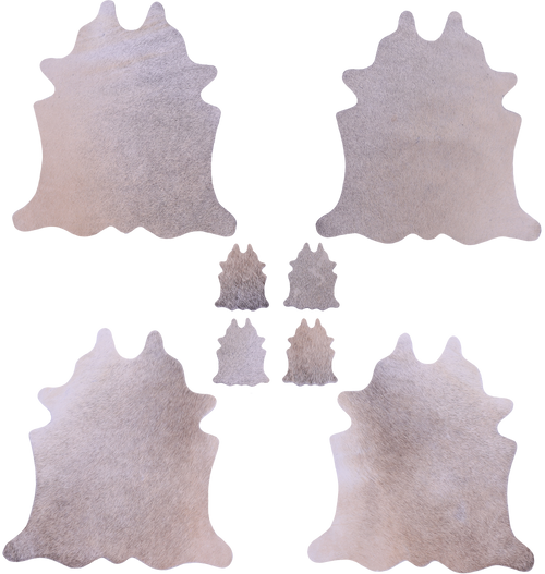 Light Brown Real Cowhide 4 Placemats With 4 Coasters - Set Of Four