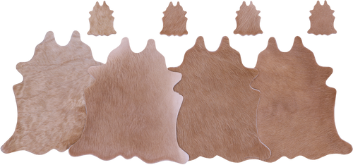 Light Brown Real Cowhide 4 Placemats With 4 Coasters - Set Of Four